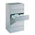 Filing cabinet with 6 drawers, light gray, with three lanes