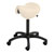 Saddle stool with cushion, standard with wheels