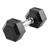 Hex rubber compact dumbbell, 6 kg, piece