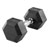 Hex rubber compact dumbbell, 9 kg, piece