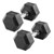 Hex rubber compact dumbbell, 9 kg, piece