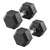 Hex rubber compact dumbbell, 10 kg, piece