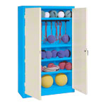 Equipment cabinet type II with solid metal hinged doors, HxWxD 195x120x50 cm