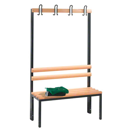 Cloakroom bench with shoe rack, 4 hooks, HxWxD 165x100x40 cm