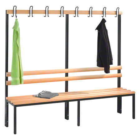 Cloakroom bench without shoe rack, 8 hooks, HxWxD 165x200x40 cm