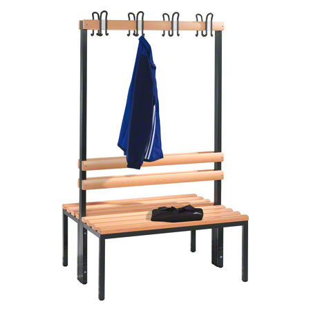 Double-sided cloakroom bench without shoe rack, 8 hooks, HxWxD 165x100x75.6 cm