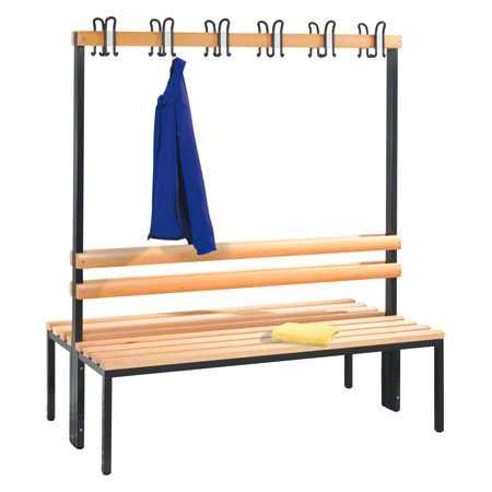 Double-sided cloakroom bench without shoe rack, 12 hooks, HxWxD cm 165x150x75.6 cm