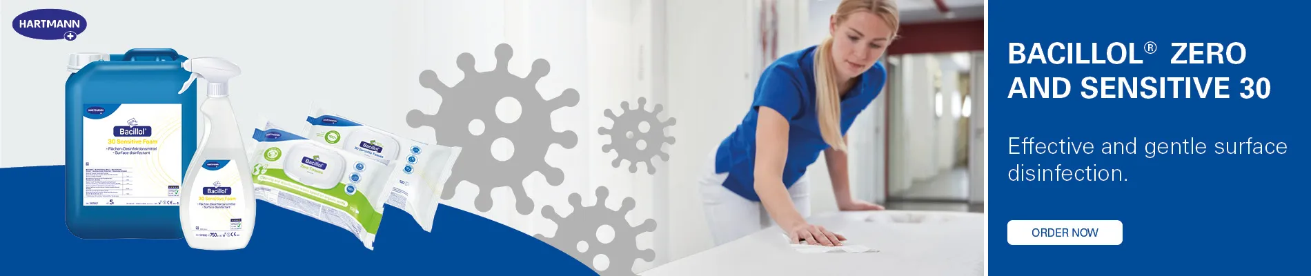 Promo banner: Bacillol products for effective and gentle surface disinfection