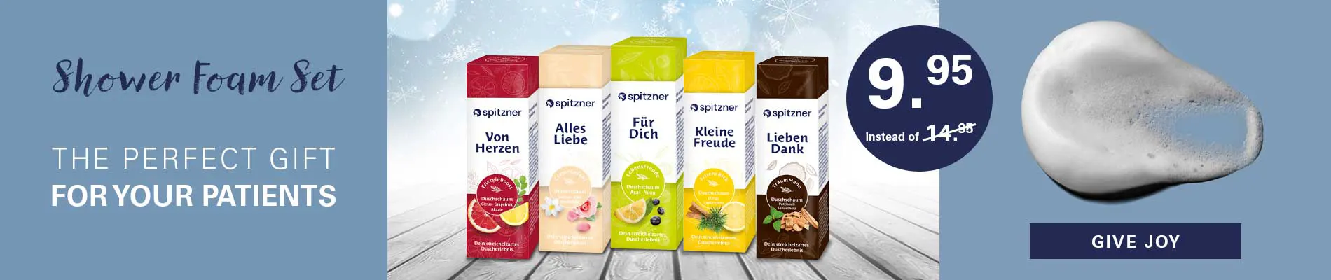 Promo banner: Spitzner Shower Foam Set