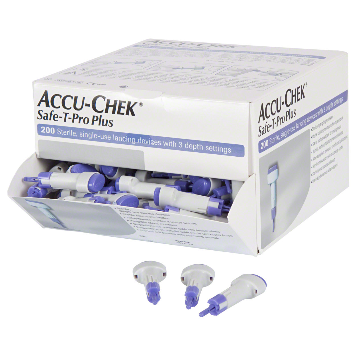 Accu Chek Safe T Pro Plus safety lancets, 200 pieces