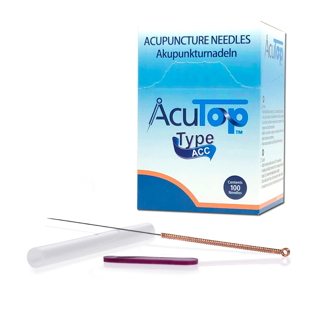 Acupuncture needles with copper spiral handle, 0.25x40 mm buy online