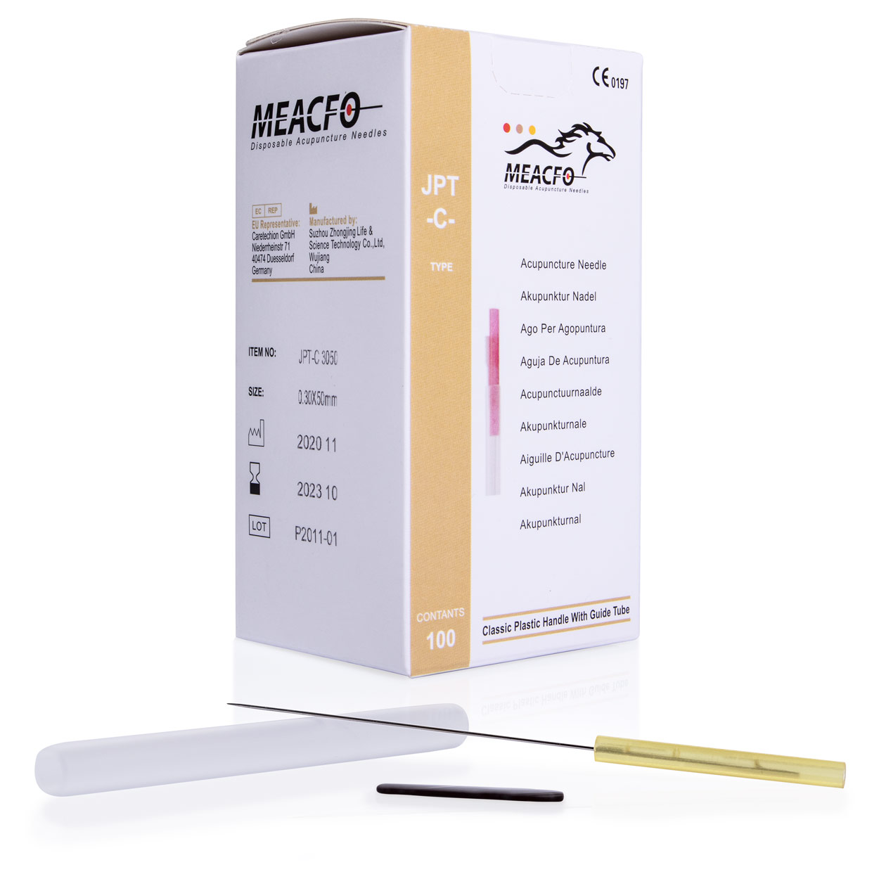 Acupuncture needles with plastic handle, 0.30x50 mm buy online SportTec