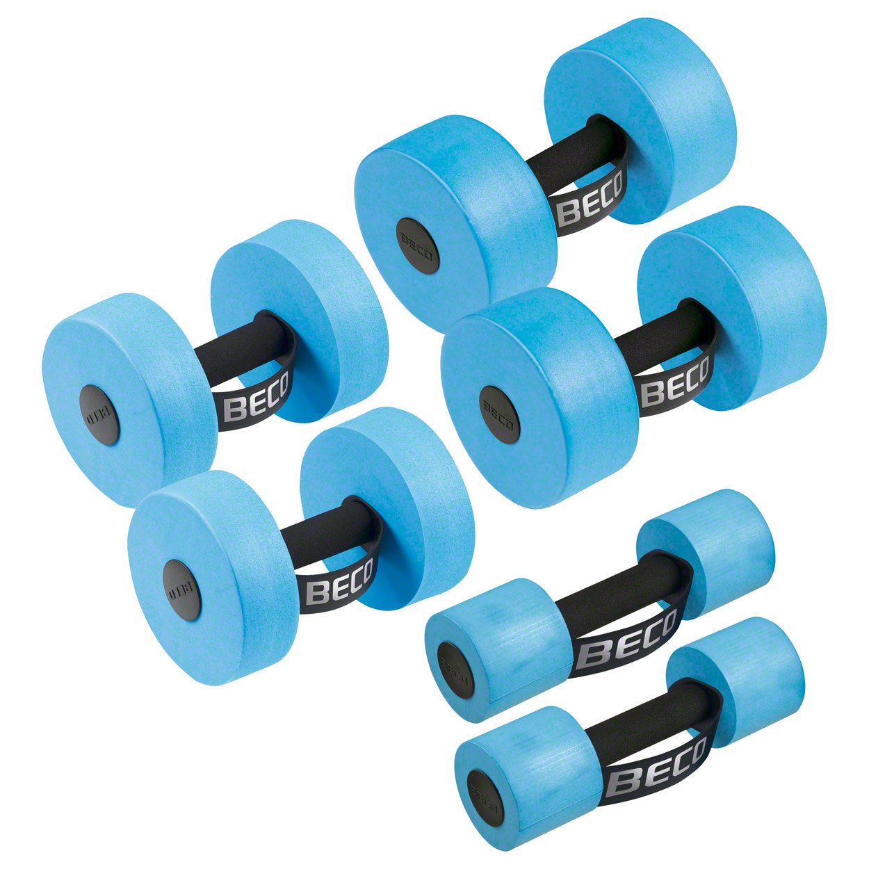 BECO Aqua Dumbbell Set 6 pcs., 1 pair each Size S, M, L