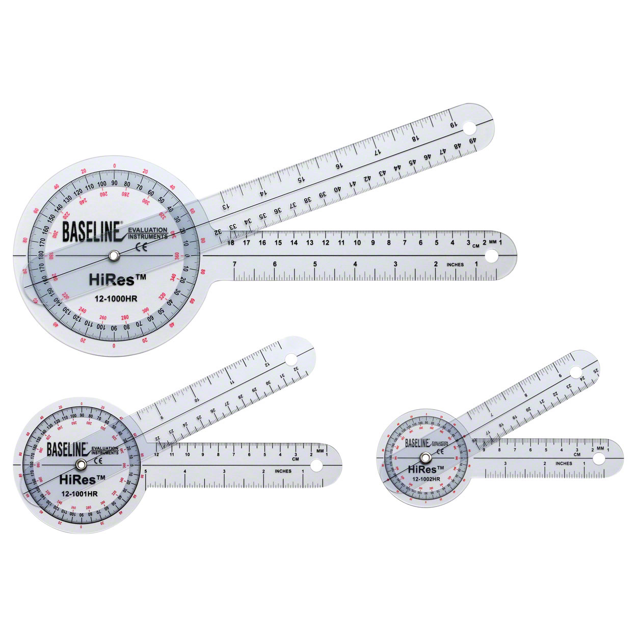 Baseline Goniometer Protractor Set, 3 pcs.