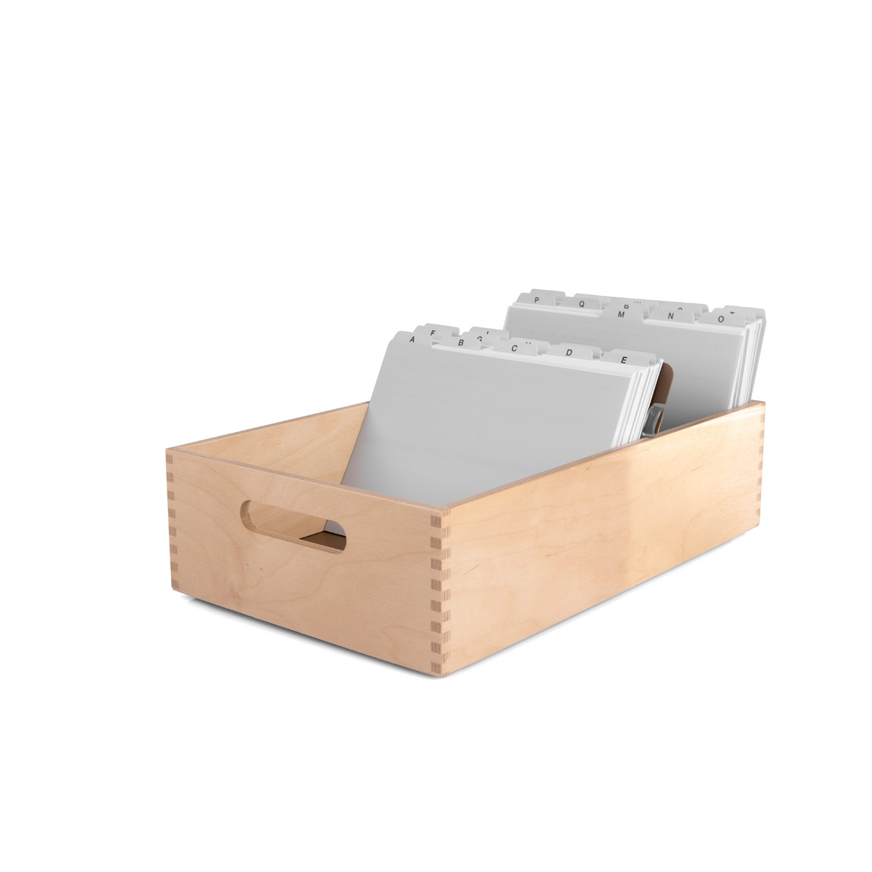 Card index made of wood big DIN A5, incl. 200 index cards