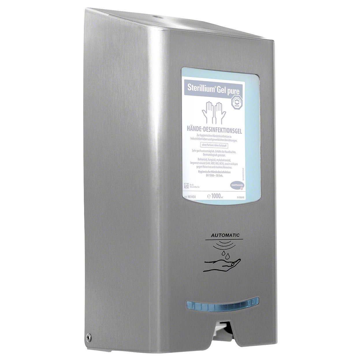 Disinfectant dispenser CleanSafe touchless, with sensor, stainless
