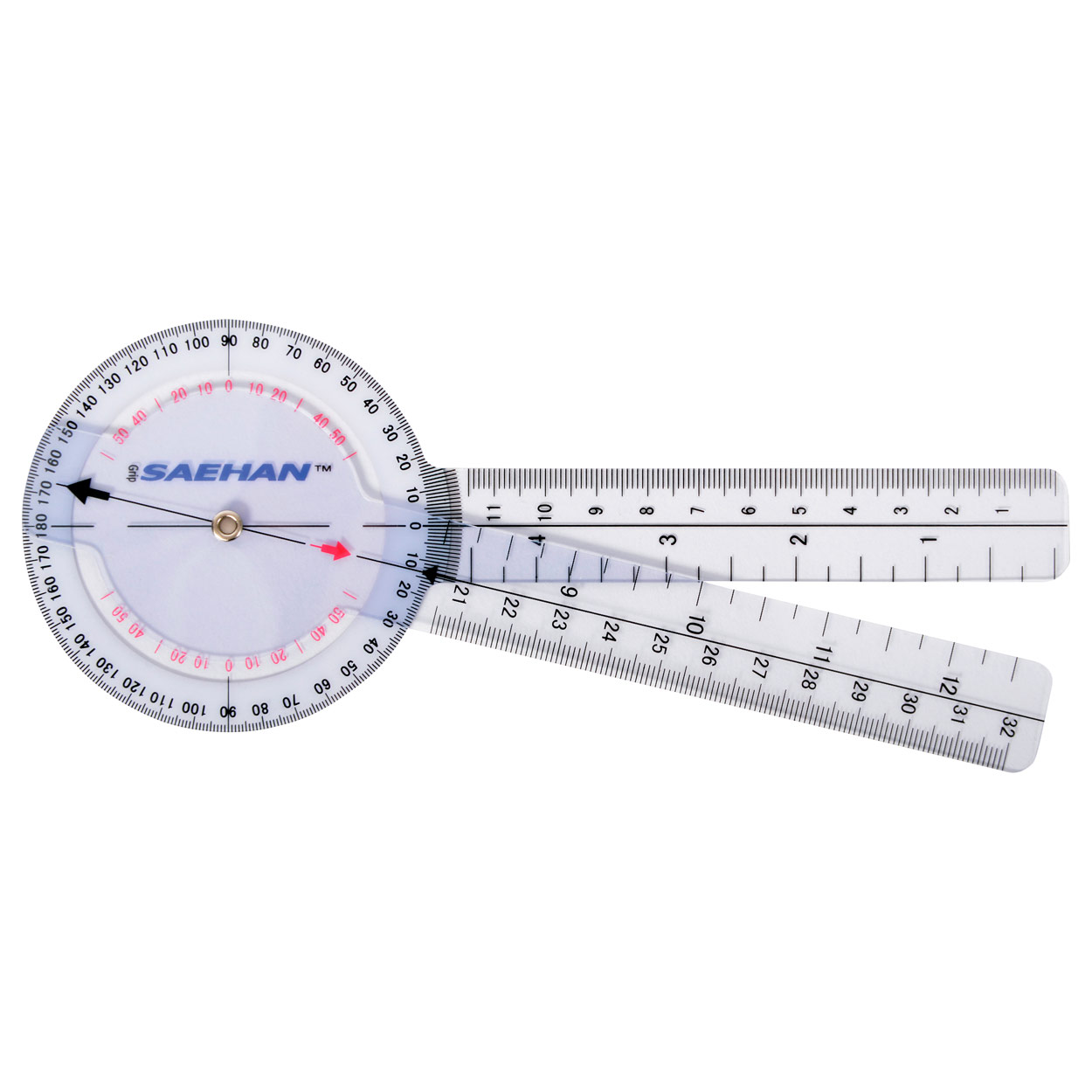 Goniometer protractor, leg length 20 cm