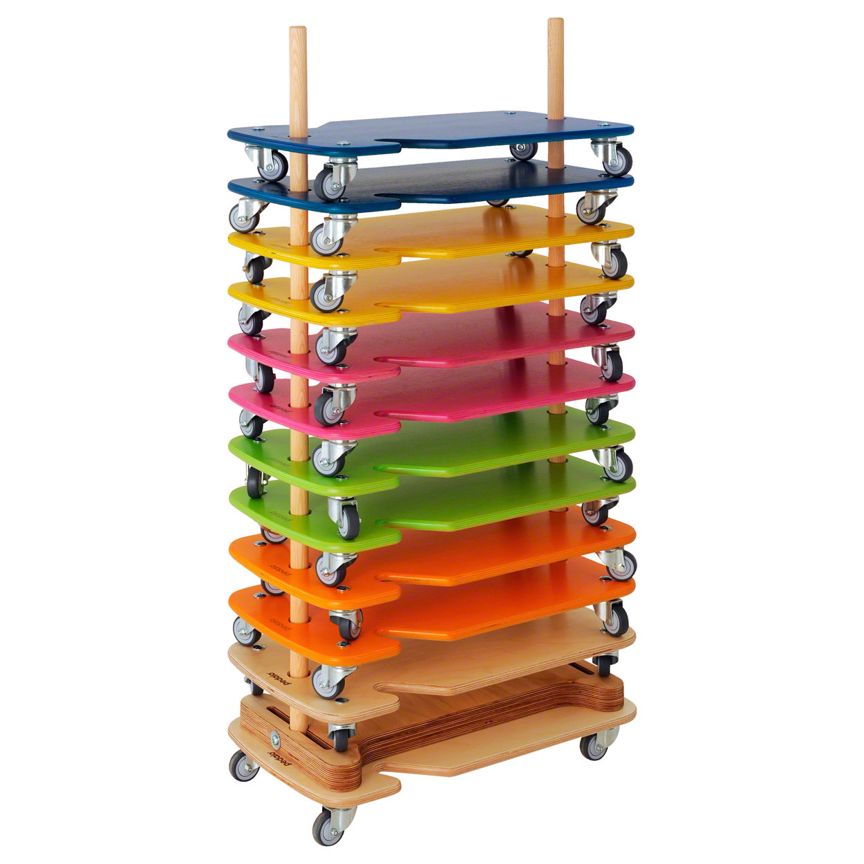 Pedalo roller board Safety set, 13 pcs., 12 roller boards + 1 stacking