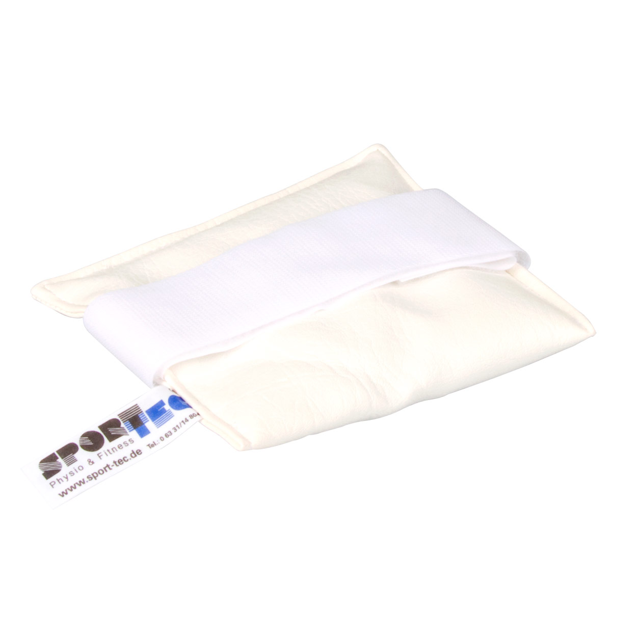 Sand bag with Velcro tape, 15x15 cm, 0.5 kg, white