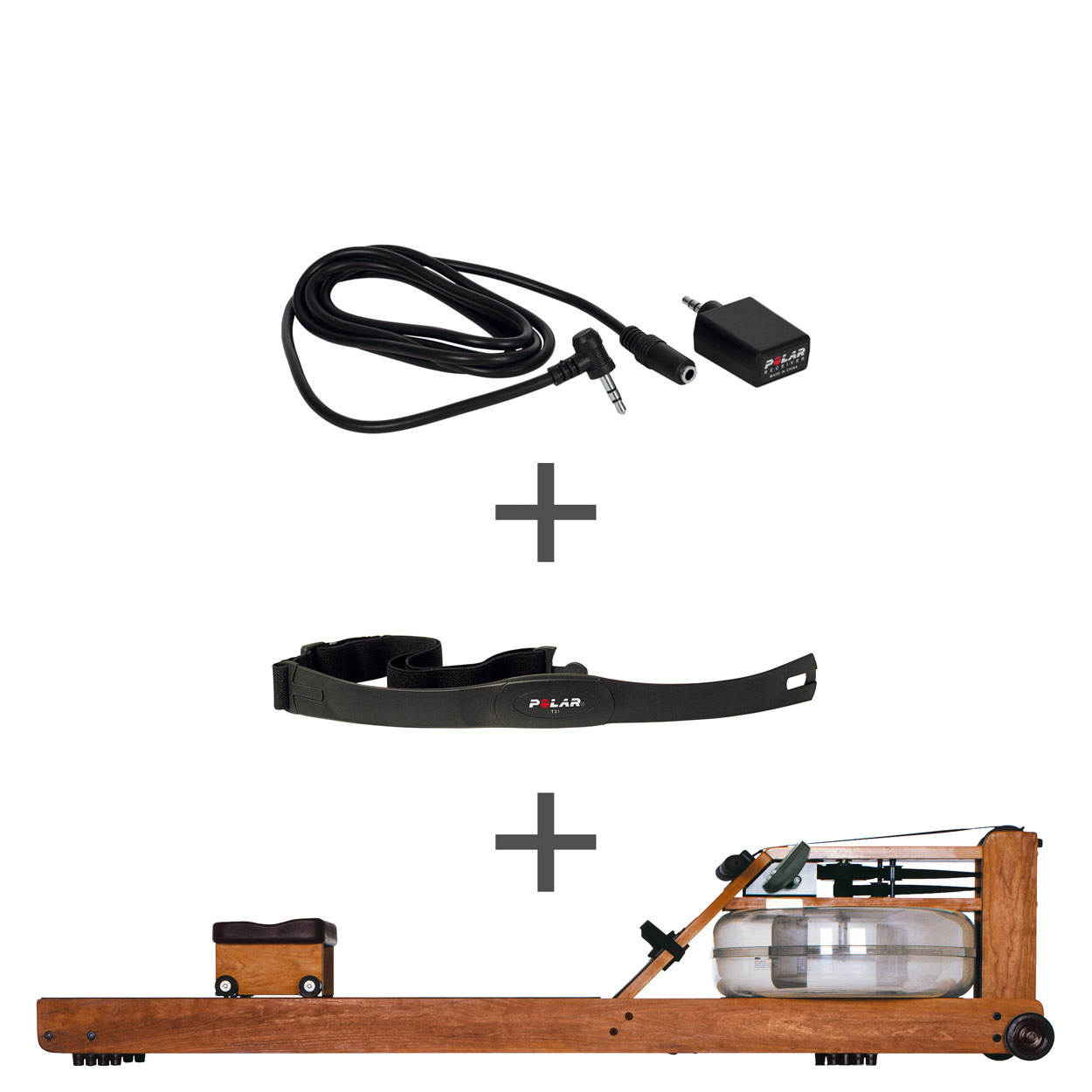 WaterRower rowing machine cherry incl. S4 Monitor, Heart rate receiver