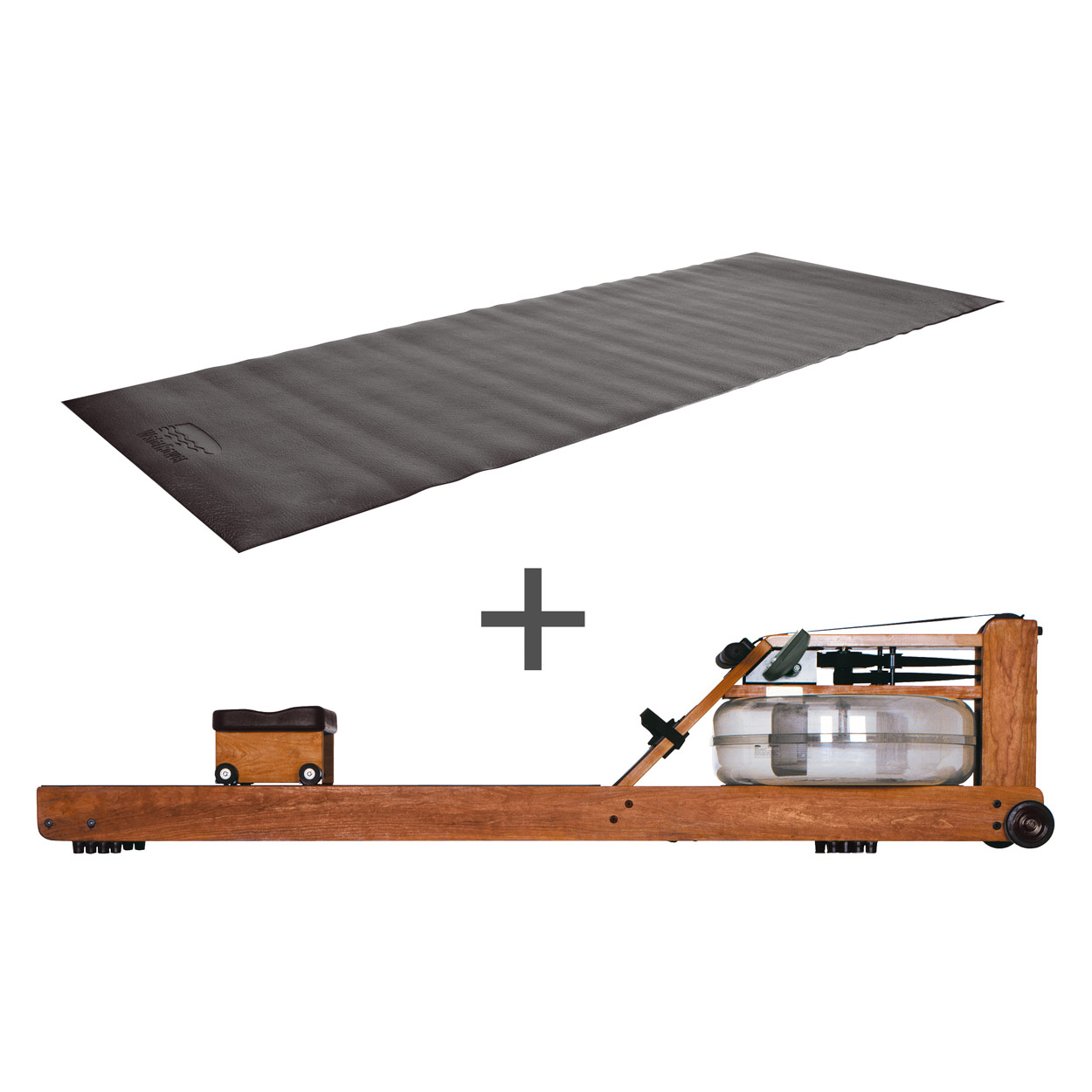 WaterRower rowing machine cherry, incl. S4 Monitor and floor mat, set 2