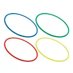  gymnastics hoops plastic, set of 4,  60 cm, 1x each blue, green, red, yellow