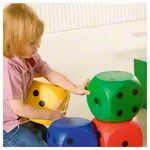 VOLLEY foam learning cube with mathematical symbols (=, , :, +, >, -), 16x16x16 cm