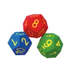 VOLLEY foam learning cube, with numbers, 12 faces