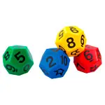 VOLLEY foam learning cube with elephant skin, 12 faces, with numbers