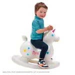Image shows GYMNIC bouncing animal unicorn Rody Magical Unicorn with roll tub