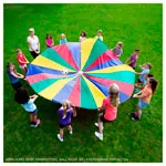 Schwungtuch,  7 m, yellow / red / green / blue