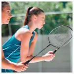 Image shows Badminton-set exclusive, 2 rackets 66 cm + 6 shuttlecocks