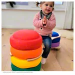 Image shows Rolling slide for stacking blocks, L x W x H 29 x 29 x 5.5 cm