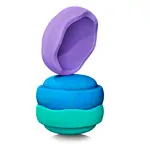 Image shows Stapelstein set original cool classic, 3 stacking stones, 1x purple, 1x green, 1x blue