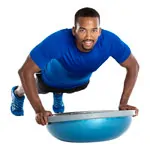Image shows BOSU Ball Balance Trainer Pro, � 63.5 cm, blue