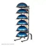 Image shows BOSU storage rack for 6 balance trainer, LxWxH 55x93x185 cm