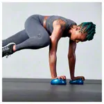 Image shows BOSU Balance Pods, set of 4, 16.5 x 3.5 cm