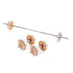 NOHrD WeightPlate Tower 2x dumbbells, 1x barbell 20x weight plates, oak