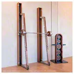 NOHrD WeightPlate Tower 2x dumbbells, 1x barbell 20x weight plates, oak