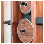 NOHrD WeightPlate Tower 2x dumbbells, 1x barbell 20x weight plates, walnut