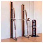 NOHrD WeightPlate Tower 2x dumbbells, 1x barbell 20x weight plates, walnut