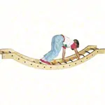 Climbing rope with wooden bars, LxWxH 210x35x36 cm