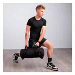 Image shows Sport-Tec Powerbag Set Robusta, 5-25 kg, 5 pieces with storage rack