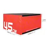 Sport-Tec Jumping Trainer Soft Plyo Box, 45 cm, stackable, red