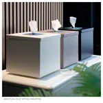 Image shows desinfection tissue dispenser cube Kubik, lxwxh 25,8x25,8x20,9cm