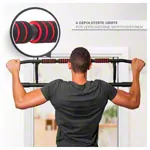 Sport-Tec door rack chin-up bar foldable, 117x28 cm, incl. 2 power ropes + 2 snap hooks