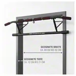 Sport-Tec door rack chin-up bar foldable, 117x28 cm, incl. 2 power ropes + 2 snap hooks