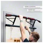 Sport-Tec door rack chin-up bar foldable, 117x28 cm, incl. 2 power ropes + 2 snap hooks