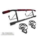 Sport-Tec door rack chin-up bar foldable, 117x28 cm, incl. 2 power ropes + 2 snap hooks