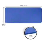 Image shows Pilates and yoga mat, LxWxH 140x60x0.6 cm, blue